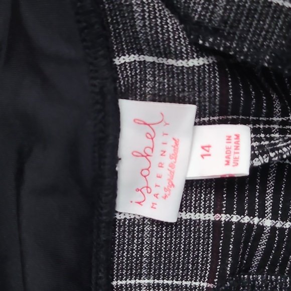 Isabel Maternity Black & White Houndstooth Plaid Cropped Pants size 14 - Picture 5 of 7